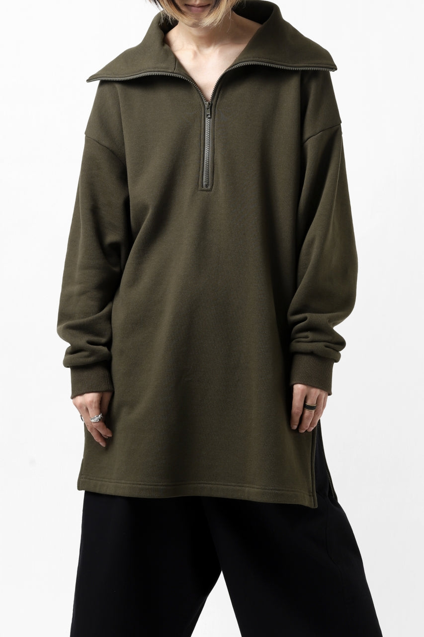 画像をギャラリービューアに読み込む, Y's HIGH-COLLAR HALF ZIP SWEAT SHIRT (KHAKI)