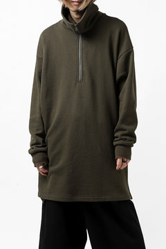 画像をギャラリービューアに読み込む, Y's HIGH-COLLAR HALF ZIP SWEAT SHIRT (KHAKI)