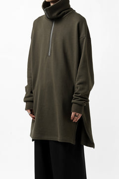 画像をギャラリービューアに読み込む, Y's HIGH-COLLAR HALF ZIP SWEAT SHIRT (KHAKI)
