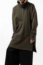 画像をギャラリービューアに読み込む, Y's HIGH-COLLAR HALF ZIP SWEAT SHIRT (KHAKI)