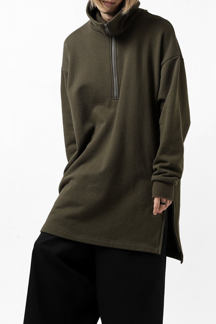 画像をギャラリービューアに読み込む, Y's HIGH-COLLAR HALF ZIP SWEAT SHIRT (KHAKI)
