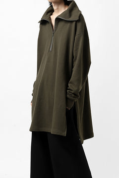 画像をギャラリービューアに読み込む, Y's HIGH-COLLAR HALF ZIP SWEAT SHIRT (KHAKI)