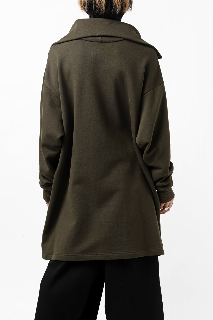 画像をギャラリービューアに読み込む, Y's HIGH-COLLAR HALF ZIP SWEAT SHIRT (KHAKI)