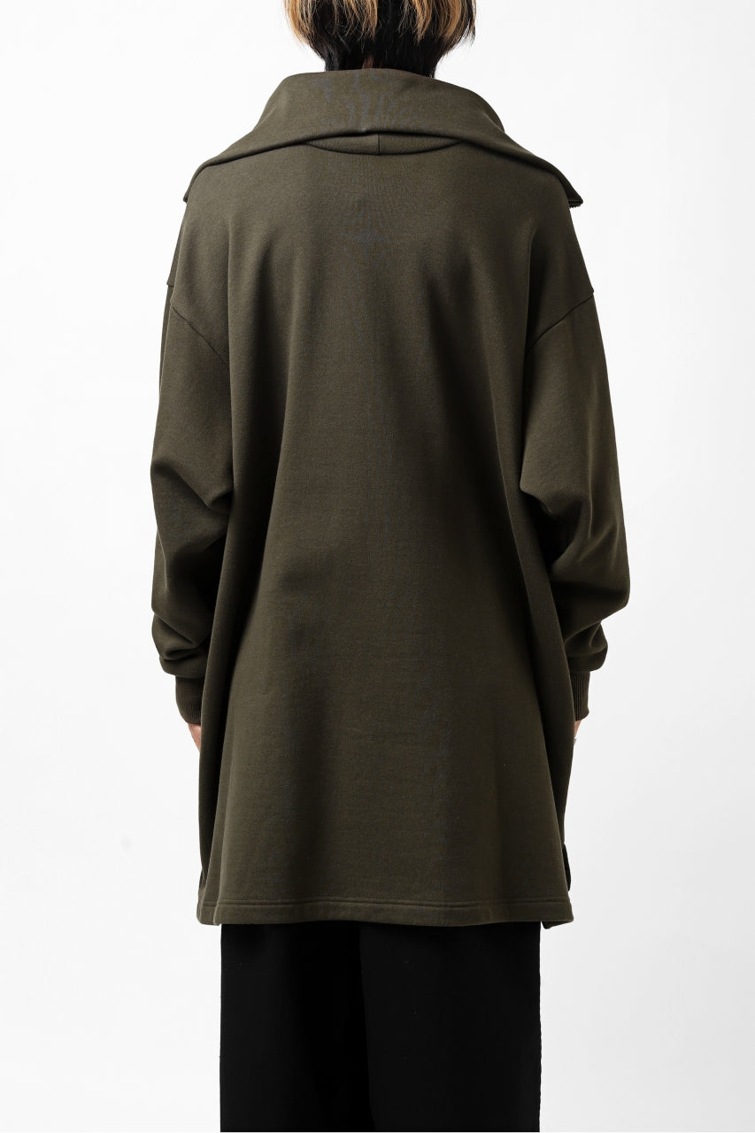 画像をギャラリービューアに読み込む, Y's HIGH-COLLAR HALF ZIP SWEAT SHIRT (KHAKI)
