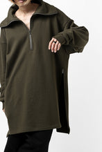 画像をギャラリービューアに読み込む, Y's HIGH-COLLAR HALF ZIP SWEAT SHIRT (KHAKI)