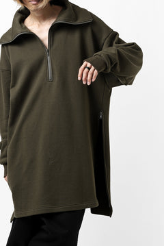画像をギャラリービューアに読み込む, Y's HIGH-COLLAR HALF ZIP SWEAT SHIRT (KHAKI)