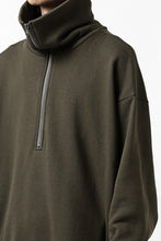 画像をギャラリービューアに読み込む, Y's HIGH-COLLAR HALF ZIP SWEAT SHIRT (KHAKI)