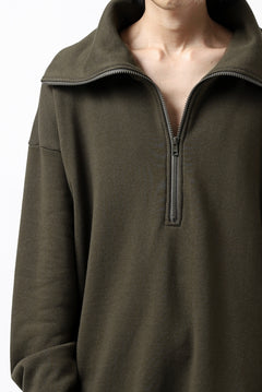画像をギャラリービューアに読み込む, Y's HIGH-COLLAR HALF ZIP SWEAT SHIRT (KHAKI)