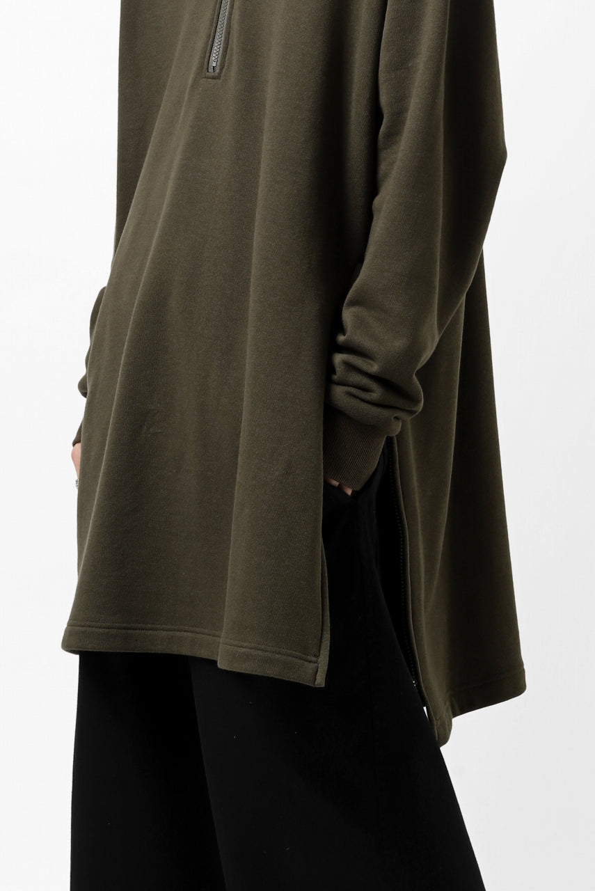 画像をギャラリービューアに読み込む, Y's HIGH-COLLAR HALF ZIP SWEAT SHIRT (KHAKI)