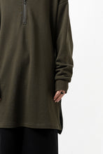 画像をギャラリービューアに読み込む, Y's HIGH-COLLAR HALF ZIP SWEAT SHIRT (KHAKI)