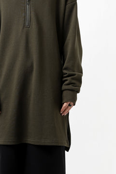 画像をギャラリービューアに読み込む, Y's HIGH-COLLAR HALF ZIP SWEAT SHIRT (KHAKI)