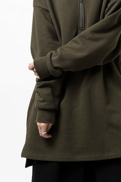 画像をギャラリービューアに読み込む, Y's HIGH-COLLAR HALF ZIP SWEAT SHIRT (KHAKI)