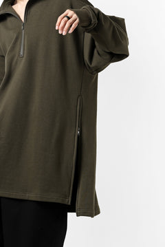 画像をギャラリービューアに読み込む, Y's HIGH-COLLAR HALF ZIP SWEAT SHIRT (KHAKI)