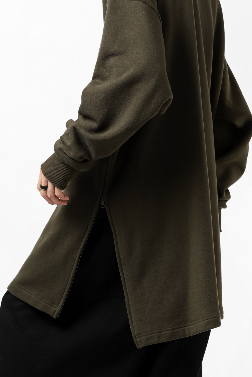 画像をギャラリービューアに読み込む, Y's HIGH-COLLAR HALF ZIP SWEAT SHIRT (KHAKI)