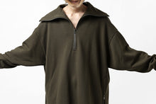 画像をギャラリービューアに読み込む, Y's HIGH-COLLAR HALF ZIP SWEAT SHIRT (KHAKI)