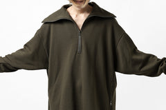 画像をギャラリービューアに読み込む, Y's HIGH-COLLAR HALF ZIP SWEAT SHIRT (KHAKI)