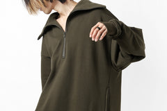 画像をギャラリービューアに読み込む, Y's HIGH-COLLAR HALF ZIP SWEAT SHIRT (KHAKI)