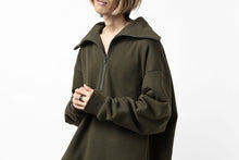 画像をギャラリービューアに読み込む, Y's HIGH-COLLAR HALF ZIP SWEAT SHIRT (KHAKI)