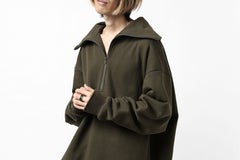 画像をギャラリービューアに読み込む, Y's HIGH-COLLAR HALF ZIP SWEAT SHIRT (KHAKI)