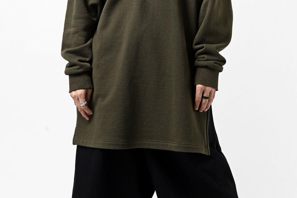 画像をギャラリービューアに読み込む, Y's HIGH-COLLAR HALF ZIP SWEAT SHIRT (KHAKI)