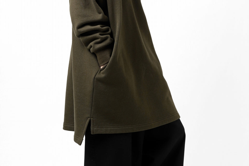 画像をギャラリービューアに読み込む, Y's HIGH-COLLAR HALF ZIP SWEAT SHIRT (KHAKI)
