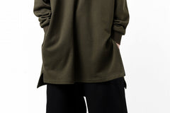 画像をギャラリービューアに読み込む, Y's HIGH-COLLAR HALF ZIP SWEAT SHIRT (KHAKI)