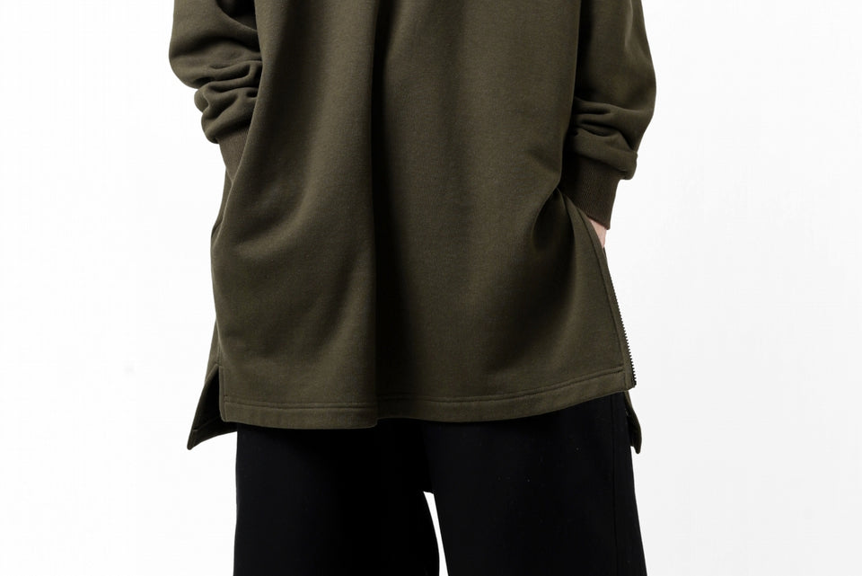 画像をギャラリービューアに読み込む, Y's HIGH-COLLAR HALF ZIP SWEAT SHIRT (KHAKI)
