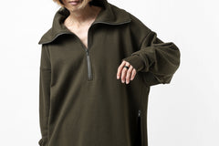 画像をギャラリービューアに読み込む, Y's HIGH-COLLAR HALF ZIP SWEAT SHIRT (KHAKI)