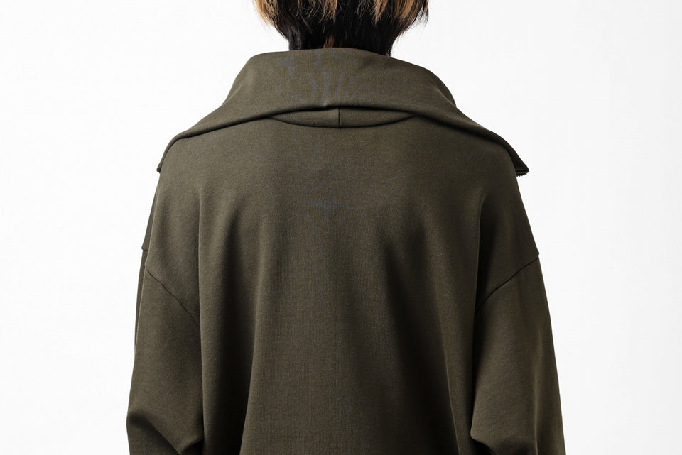 画像をギャラリービューアに読み込む, Y's HIGH-COLLAR HALF ZIP SWEAT SHIRT (KHAKI)