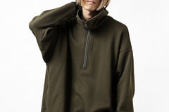 画像をギャラリービューアに読み込む, Y's HIGH-COLLAR HALF ZIP SWEAT SHIRT (KHAKI)