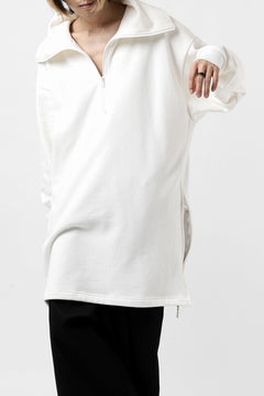 画像をギャラリービューアに読み込む, Y's HIGH-COLLAR HALF ZIP SWEAT SHIRT (WHITE)