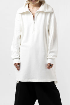 画像をギャラリービューアに読み込む, Y's HIGH-COLLAR HALF ZIP SWEAT SHIRT (WHITE)
