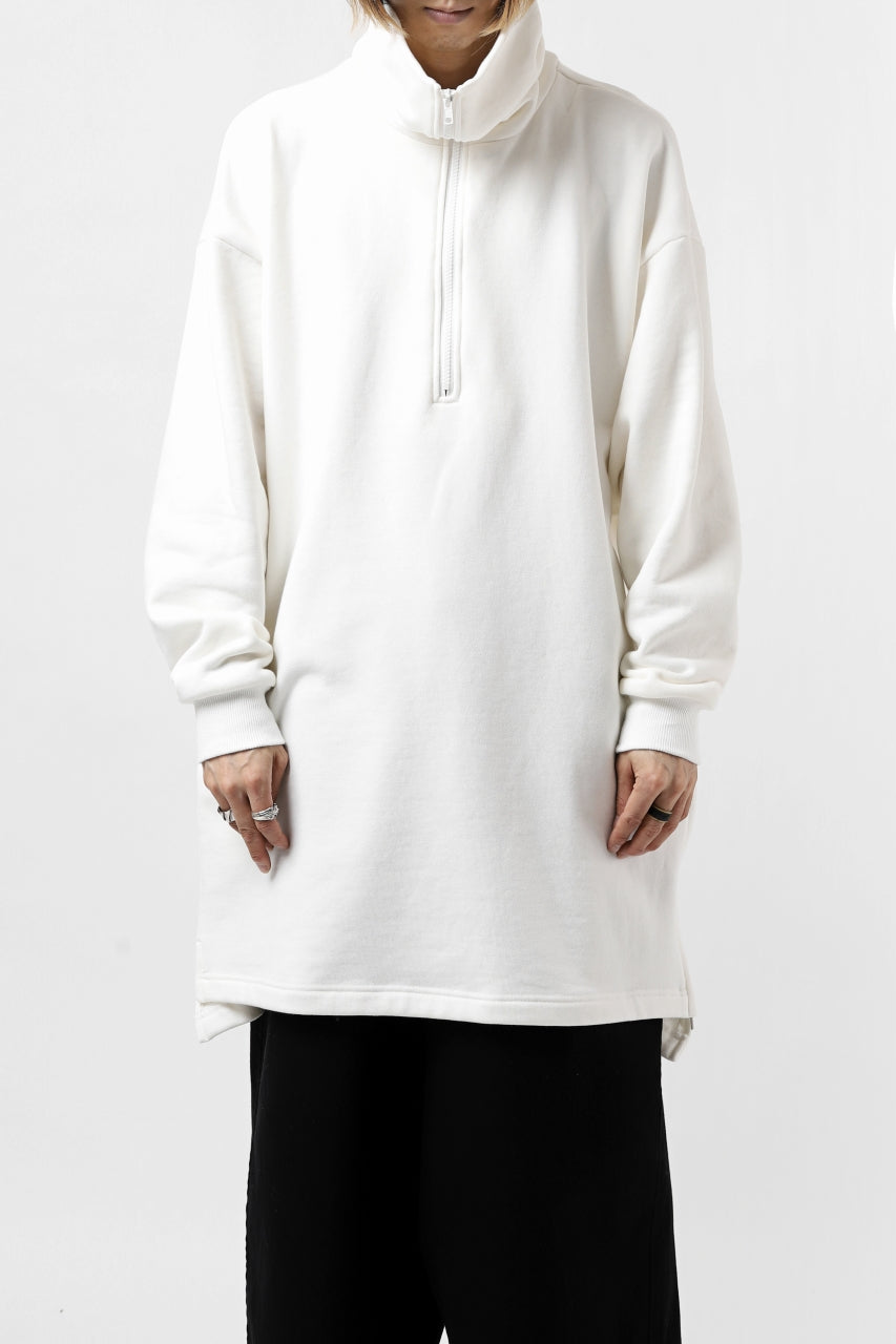 画像をギャラリービューアに読み込む, Y's HIGH-COLLAR HALF ZIP SWEAT SHIRT (WHITE)
