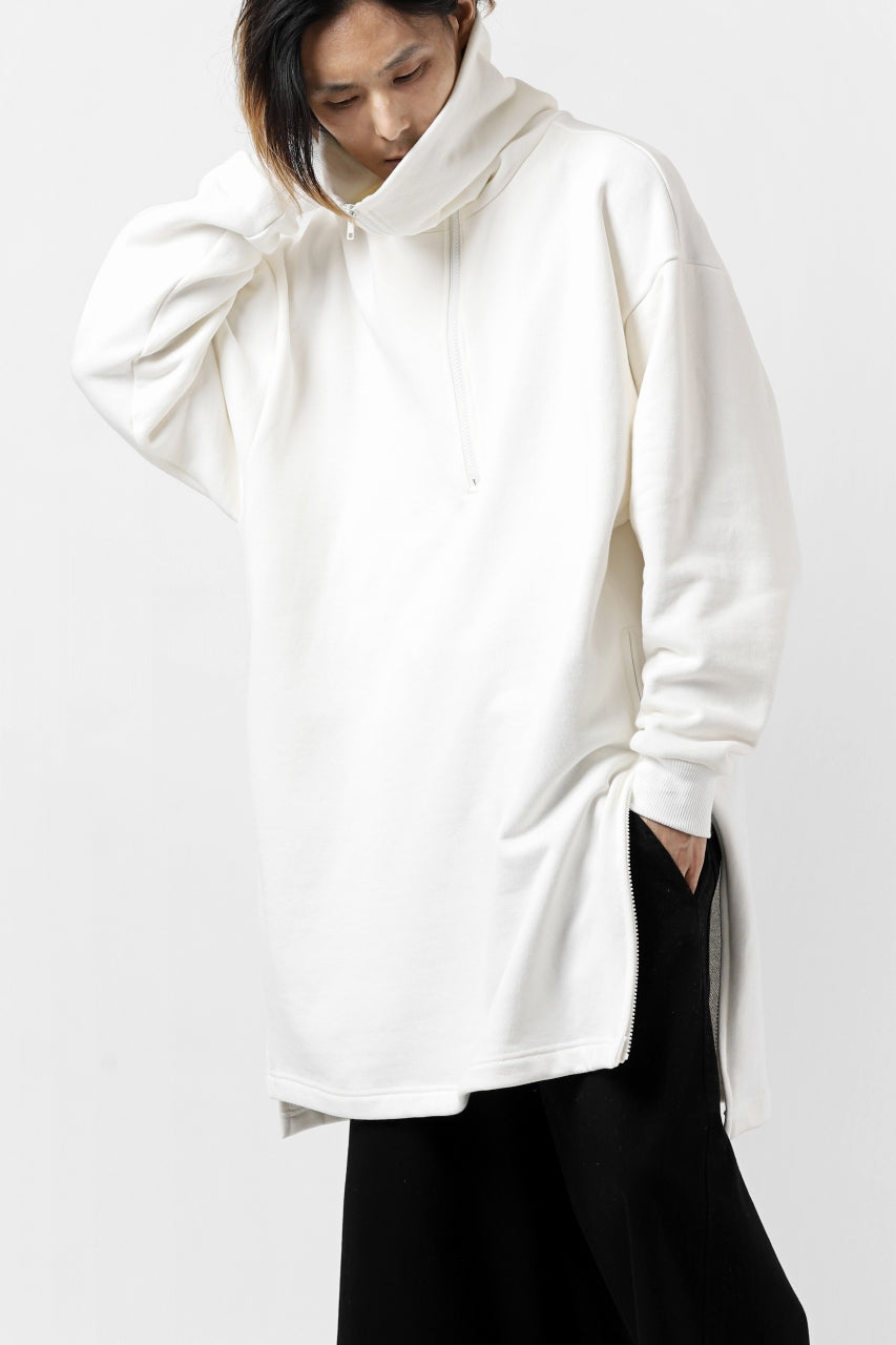 画像をギャラリービューアに読み込む, Y's HIGH-COLLAR HALF ZIP SWEAT SHIRT (WHITE)