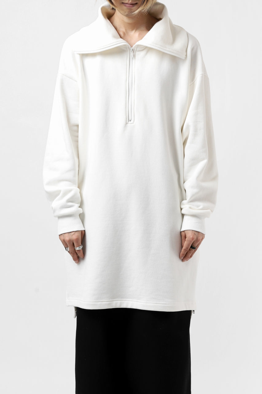 画像をギャラリービューアに読み込む, Y's HIGH-COLLAR HALF ZIP SWEAT SHIRT (WHITE)