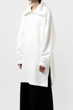 画像をギャラリービューアに読み込む, Y's HIGH-COLLAR HALF ZIP SWEAT SHIRT (WHITE)