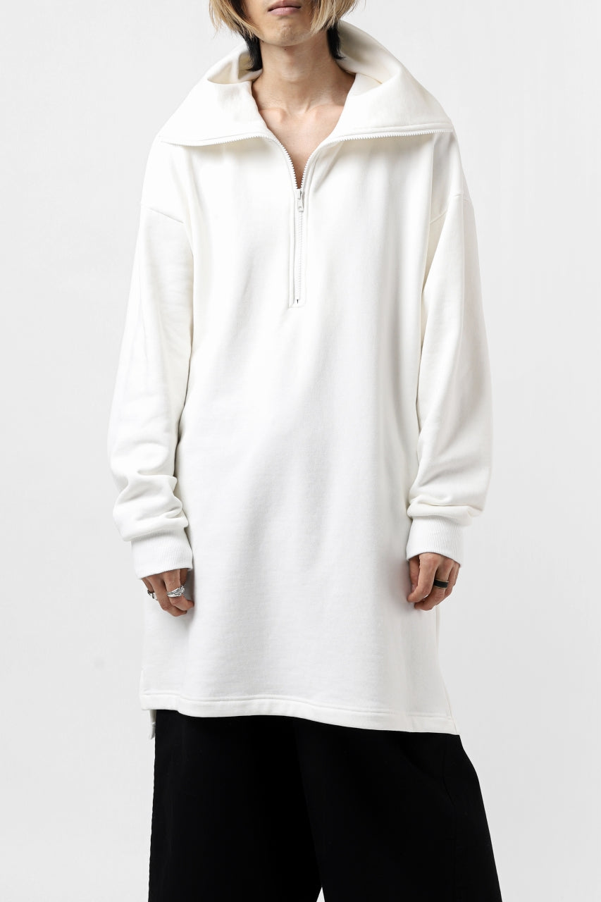 画像をギャラリービューアに読み込む, Y's HIGH-COLLAR HALF ZIP SWEAT SHIRT (WHITE)