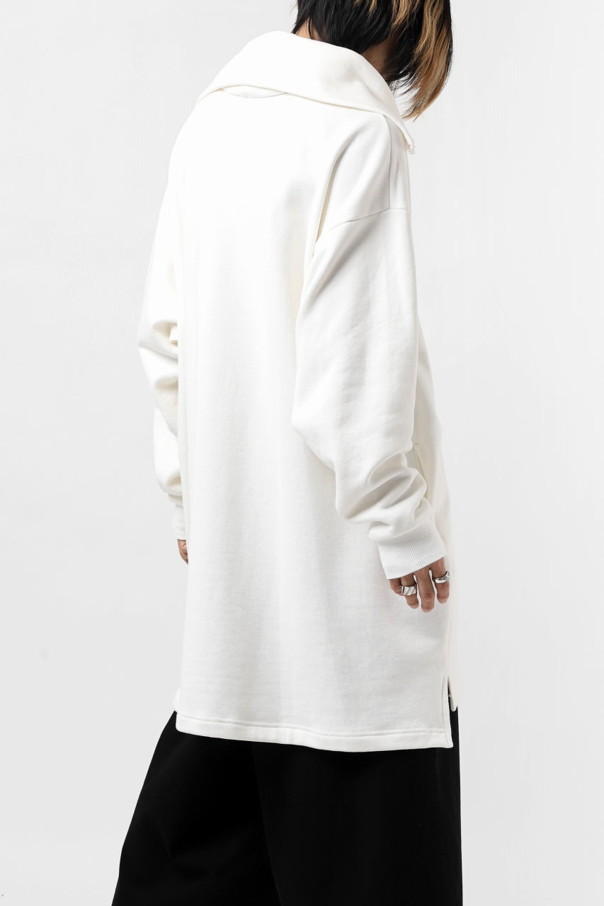 画像をギャラリービューアに読み込む, Y's HIGH-COLLAR HALF ZIP SWEAT SHIRT (WHITE)
