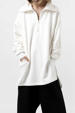 画像をギャラリービューアに読み込む, Y's HIGH-COLLAR HALF ZIP SWEAT SHIRT (WHITE)