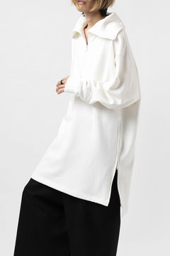 画像をギャラリービューアに読み込む, Y's HIGH-COLLAR HALF ZIP SWEAT SHIRT (WHITE)