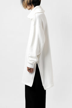 画像をギャラリービューアに読み込む, Y's HIGH-COLLAR HALF ZIP SWEAT SHIRT (WHITE)