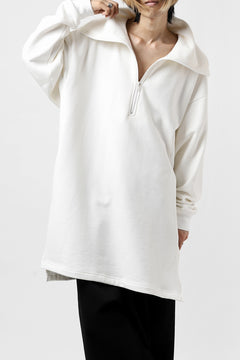 画像をギャラリービューアに読み込む, Y's HIGH-COLLAR HALF ZIP SWEAT SHIRT (WHITE)