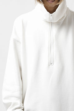 画像をギャラリービューアに読み込む, Y's HIGH-COLLAR HALF ZIP SWEAT SHIRT (WHITE)