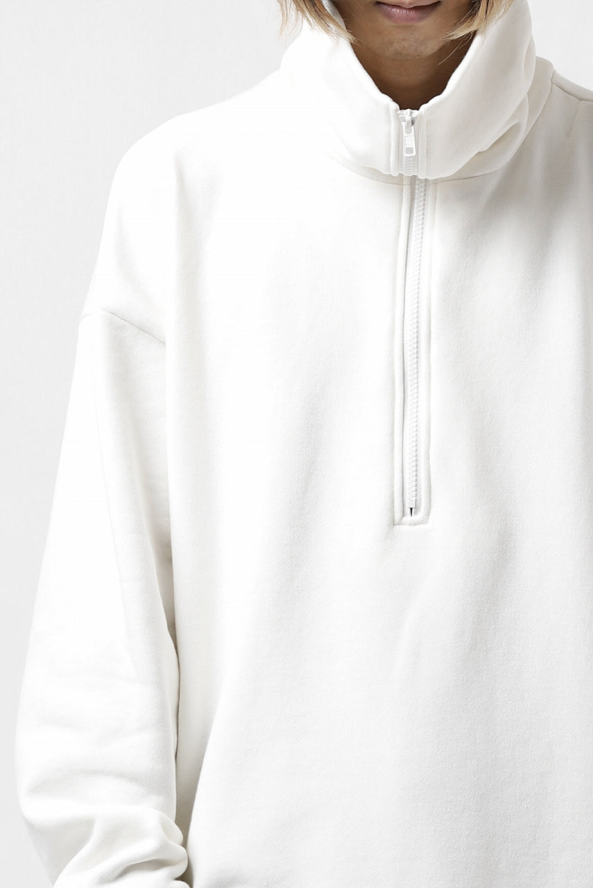 画像をギャラリービューアに読み込む, Y's HIGH-COLLAR HALF ZIP SWEAT SHIRT (WHITE)