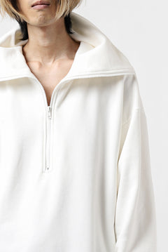画像をギャラリービューアに読み込む, Y's HIGH-COLLAR HALF ZIP SWEAT SHIRT (WHITE)