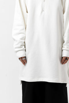 画像をギャラリービューアに読み込む, Y's HIGH-COLLAR HALF ZIP SWEAT SHIRT (WHITE)