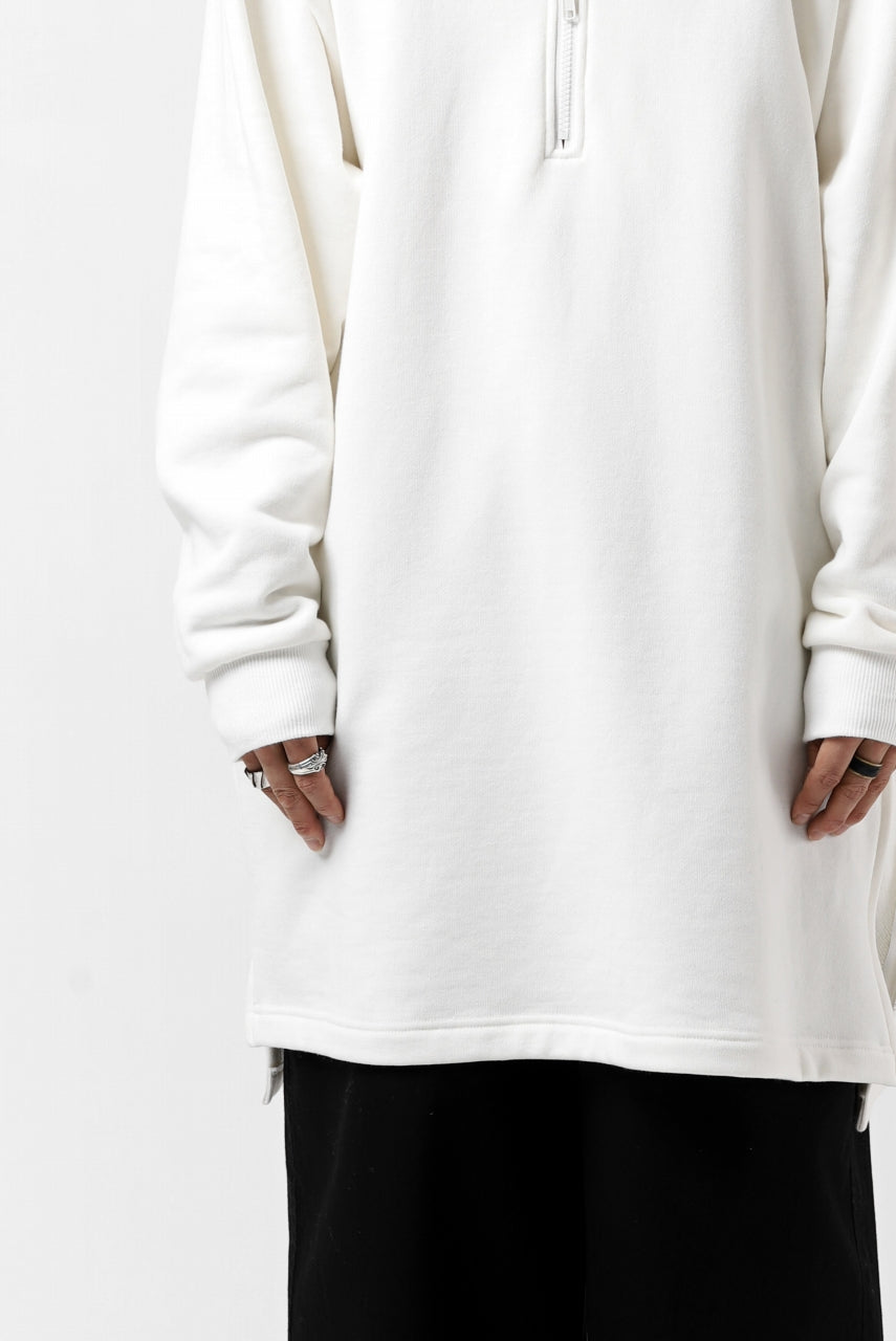 画像をギャラリービューアに読み込む, Y's HIGH-COLLAR HALF ZIP SWEAT SHIRT (WHITE)