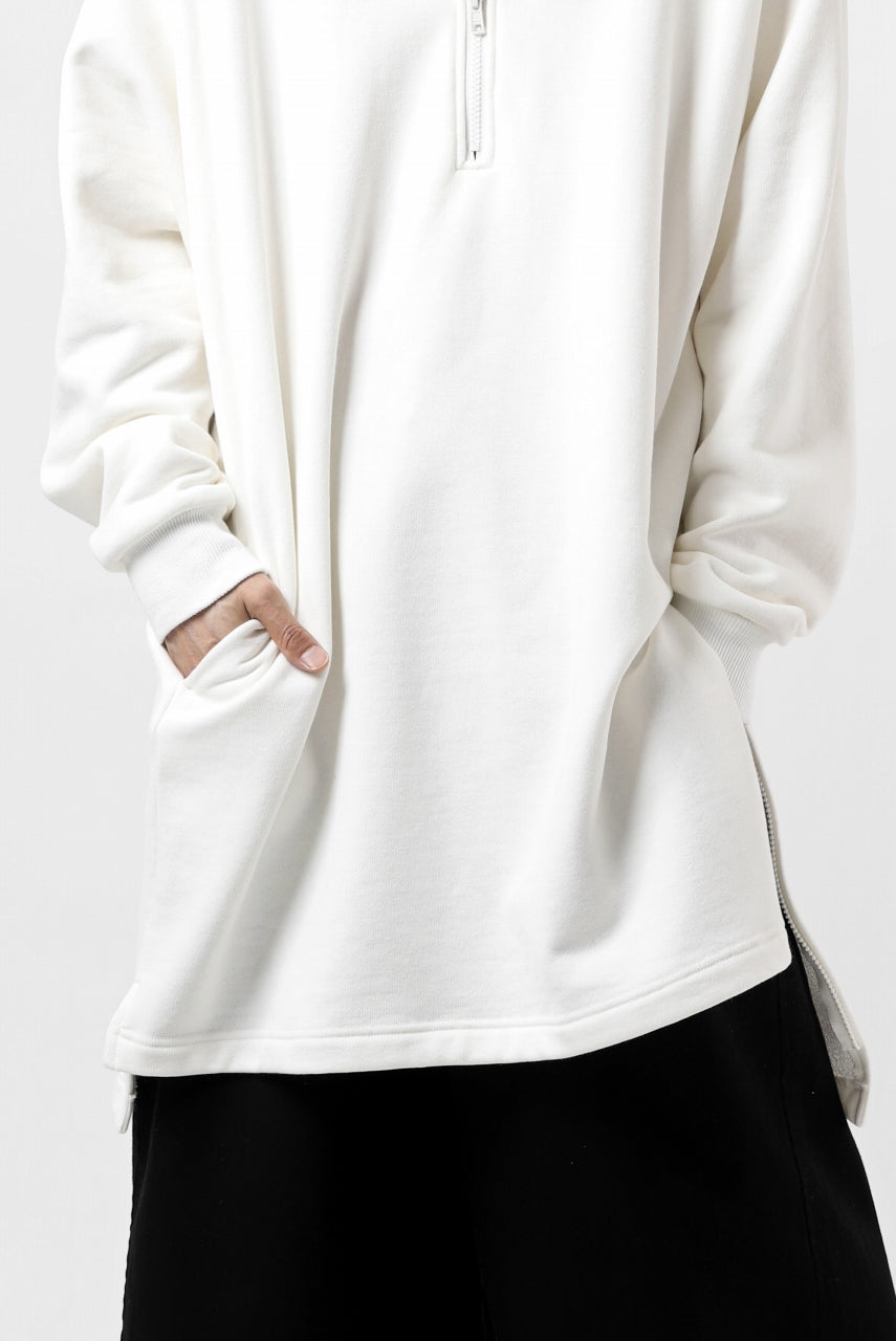 画像をギャラリービューアに読み込む, Y's HIGH-COLLAR HALF ZIP SWEAT SHIRT (WHITE)