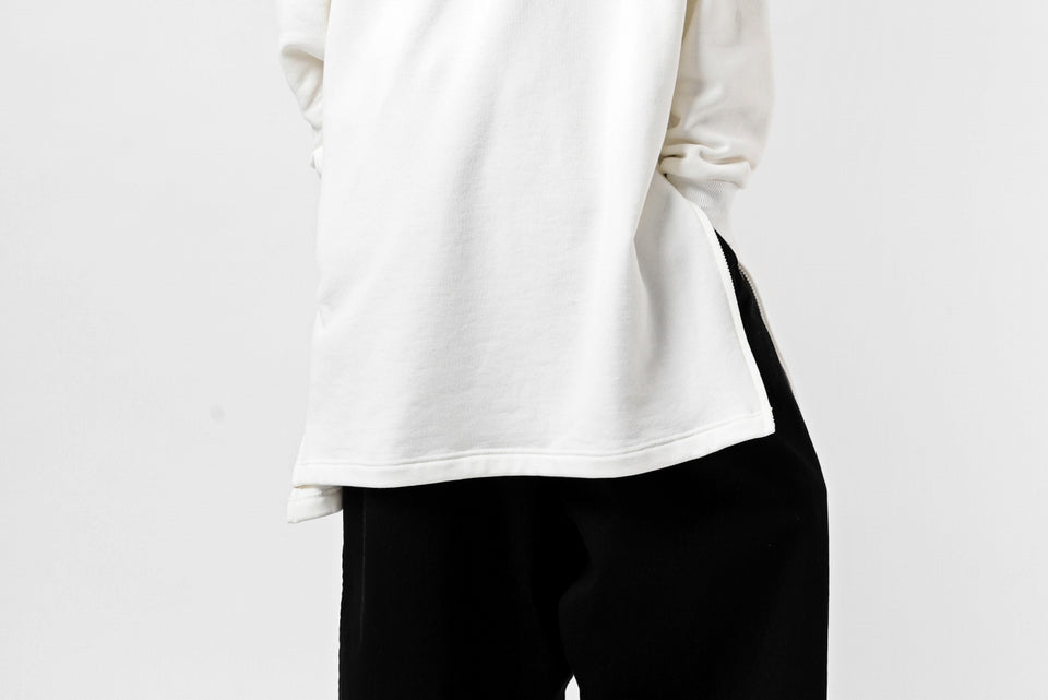 画像をギャラリービューアに読み込む, Y's HIGH-COLLAR HALF ZIP SWEAT SHIRT (WHITE)
