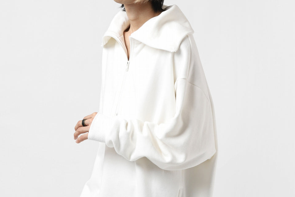画像をギャラリービューアに読み込む, Y's HIGH-COLLAR HALF ZIP SWEAT SHIRT (WHITE)